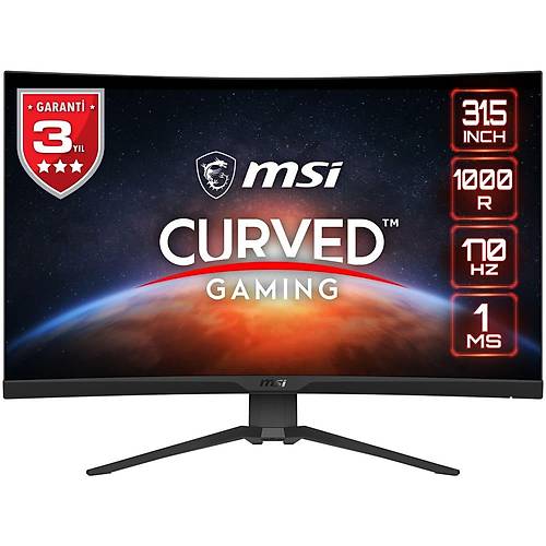 MSI G322CQP 31.5 2560x1440 170Hz 1ms HDMI DP Curved Led Gaming Monitr