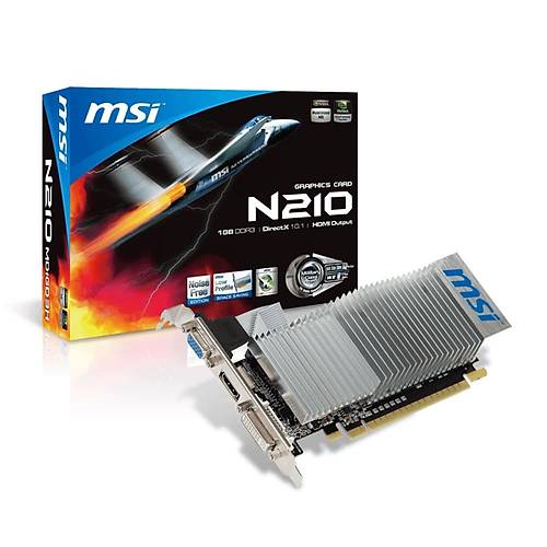 MSI N210-1GD3/LP GT210 1GB DDR3 64Bit DX12 PCIe 2.0 X16 (1xVGA 1xDVI 1xHDMI) Ekran Kart