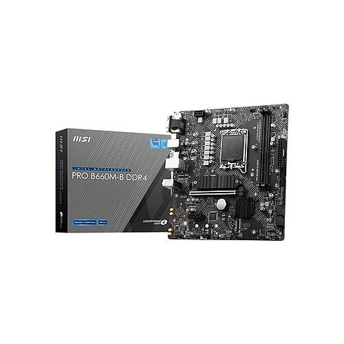 MSI PRO B660M-B DDR4 4600MHz (OC) PCI-E Gen 4 M.2 USB 3.2 1x2.5G LAN mATX Soket 1700