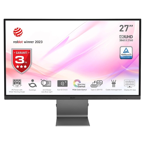 MSI MODERN MD271UL 27 3840x2160 60Hz 4ms HDMI DP Type-C IPS Monitr