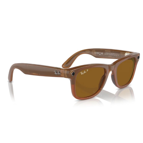 Ray-Ban Meta Wayfarer Akilli Gozluk Parlak Karamel Polarize Kahverengi RW4008