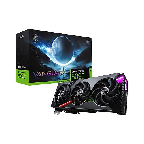 MSI GeForce RTX 5090 32G Vanguard Soc 32GB GDDR7 512bit DX12 PCIe 5.0 (3xDP 1xHDMI) Ekran Kart