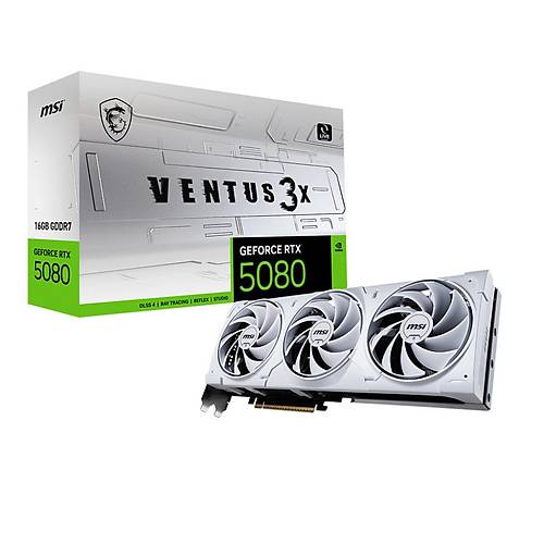 MSI GeForce RTX 5080 16G Ventus 3X White 16GB GDDR7 256bit DX12 PCIe 5.0 (3xDP 1xHDMI) Ekran Kart