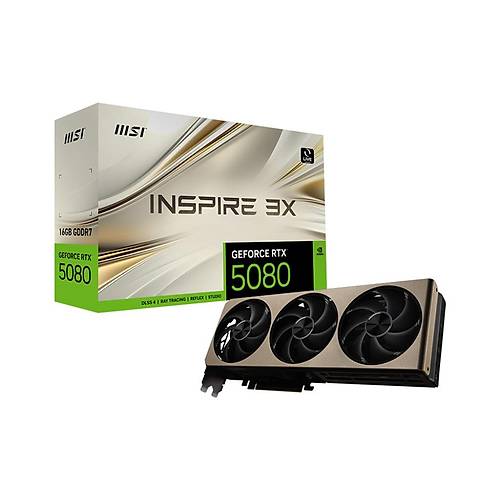 MSI GeForce RTX 5080 16G Inspire 3X 16GB GDDR7 256bit DX12 PCIe 5.0 (3xDP 1xHDMI) Ekran Kart