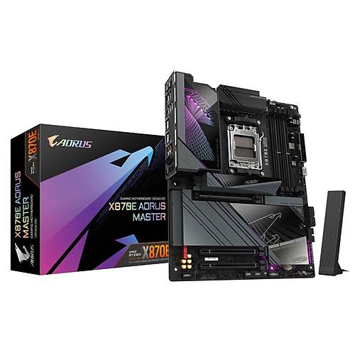 Gigabyte X870E AORUS MASTER DDR5 8600 MHz (OC) M.2 USB 2.0 USB 3.2 HDMI USB-C Wi-Fi 7 5G LAN ATX Soket AM5