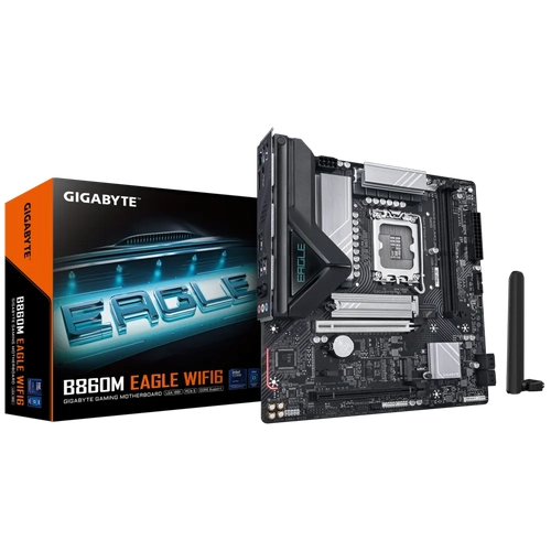 Gigabyte B860 Eagle WiFi 6E DDR5 9066 MHz (OC) 2xM.2 DP HDMI 2.5G LAN Wi-Fi 6E Micro-ATX Soket 1851