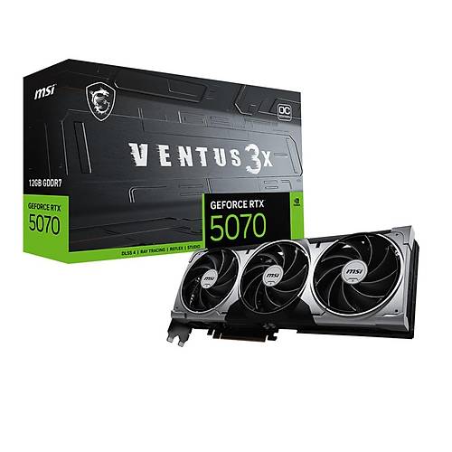 MSI GeForce RTX 5070 12G Ventus 3X OC 12GB GDDR7 192bit DX12 PCIe 5.0 (3xDP 1xHDMI) Ekran Kart