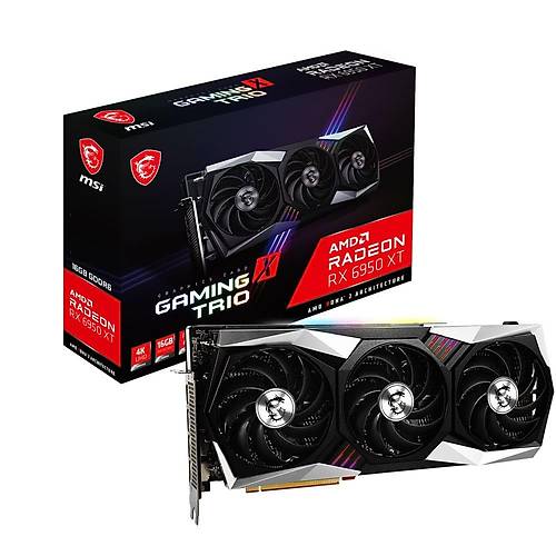 MSI Radeon RX 6950 XT Gaming X Trio 16G 16GB GDDR6 256Bit PCIe 4.0 X16 (3xDP 1xHDMI) Ekran Kart