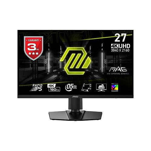 MSI MAG 274UPF E2 27 3840x2160 160Hz 0.5ms HDMI DP Type-C HDR 400 FreeSync Rapid IPS Gaming Monitr