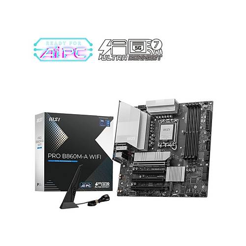 MSI PRO B860M-A WiFi DDR5 8600MHz (OC) 3xM.2 Thunderbolt 4 HDMI DP 5G LAN WiFi 7 mATX Soket 1851