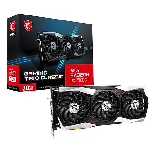 MSI Radeon RX 7900 XT Gaming Trio Classic 20G 20GB GDDR6X 256Bit PCIe 4.0 X16 (3xDP 1xHDMI) Ekran Kart