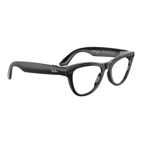 Ray-Ban Meta Skyler Ak�ll� G�zl�k Parlak Siyah �er�eve G�k Mavisi �effaf I���a G�re Koyula�an Cam Rengi