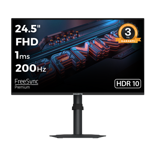 Gigabyte G25F2 24.5 1920x1080 FHD 200Hz 1ms HDMI DP HDR10 FreeSync Premium IPS Gaming Monitr
