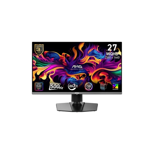 MSI MAG 272QP QD-OLED X50 27 2560x1440 WQHD 500Hz 0.03 ms HDMI DP Type-C True Black 500 FreeSync Premium Pro QD-OLED Gaming Monitr