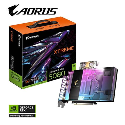 Gigabyte Aorus GeForce RTX 5080 Xtreme WaterForce WB 16GB 256bit GDDR7 GV-N5080AORUSX WB-16GD