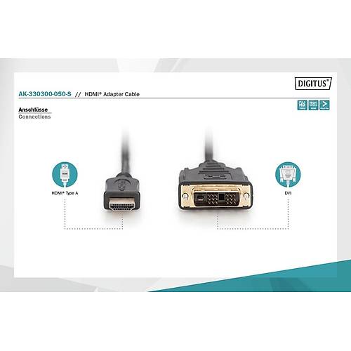 Digitus HDMI DVI 18+1Pin Kablo 5m