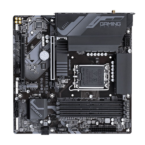Gigabyte B760M GAMING X AX 1.1 Wi-Fi DDR5 7600 MHz (OC) PCI-E Gen4 M.2 USB 3.2 DP HDMI 2.5G LAN Wi-Fi 6E mATX Soket 1700