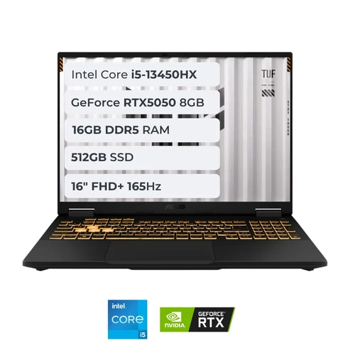 ASUS TUF Gaming F16 FX608JH-RV010 i5-13450HX 16GB 512GB SSD 8GB RTX5050 115W 16 FHD+ 165Hz FreeDOS