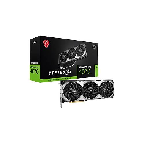 MSI GeForce RTX 4070 Ventus 3X E 12G OC 12GB GDDR6 192Bit DX12 PCIe 4.0 X16 DLSS 3 Ekran Kart (3xDP 1xHDMI)