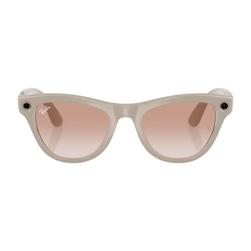 Ray-Ban Meta Skyler Ak�ll� G�zl�k Parlak Kire�li Gri �er�eve Tar��n Pembesi Cam Rengi
