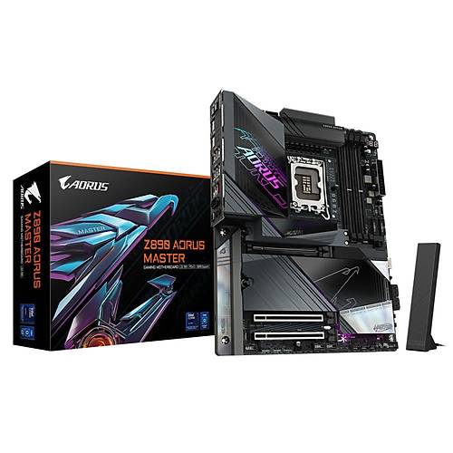 Gigabyte Z890 AORUS MASTER DDR5 9500 MHz (OC) M.2 USB 2.0 USB 3.2  Thunderbolt Wi-Fi 7 10G LAN ATX Soket 1851