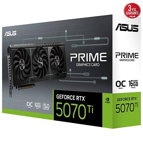 ASUS PRIME GeForce RTX 5070 Ti 16GB GDDR7 OC Edition Ekran Kart