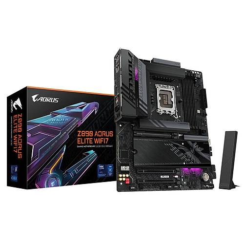 Gigabyte Z890 AORUS ELITE WIFI7 Thunderbolt DDR5 9200 MHz (OC) M.2 USB 2.0 USB 3.2 HDMI DP Wi-Fi 7 2.5G LAN ATX Soket 1851