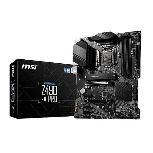 MSI Z490-A PRO DDR4 4800MHz (OC) PCI-E Gen 4 M.2 USB 3.2 1x2.5G LAN ATX Soket 1200