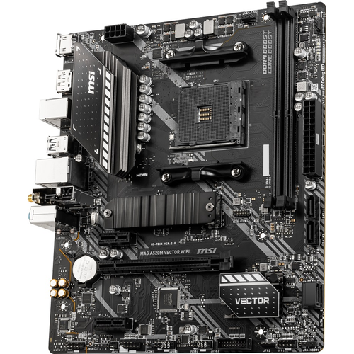 MSI MAG A520M VECTOR WiFi DDR4 4600MHz (OC) DP HDMI M.2 USB 3.2 WiFi mATX AM4