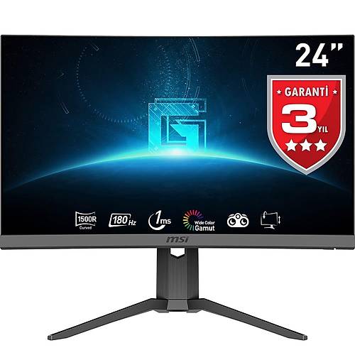 MSI G24C6P E2 23.6 1920x1080 180Hz 1ms HDMI DP Curved 1500R Gaming Monitr