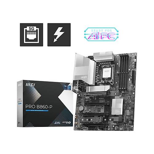 MSI PRO B860-P DDR5 8600MHz (OC) 3xM.2 Thunderbolt 4 HDMI DP 5G LAN ATX Soket 1851