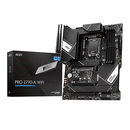 MSI PRO Z790-A WiFi DDR5 7200MHz (OC) PCI-E Gen 5 M.2 USB 3.2DP HDMI 1x2.5G LAN WiFi 6E ATX Soket 1700