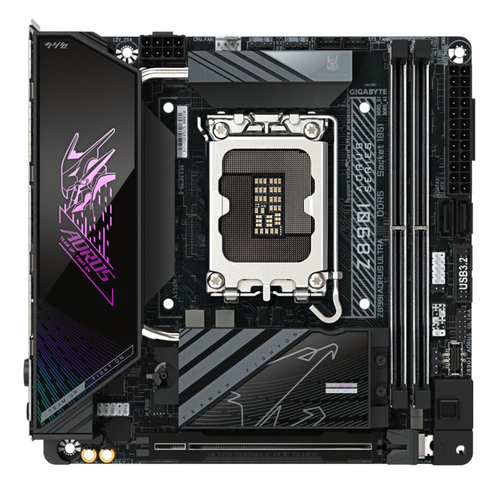 Gigabyte Z890I AORUS ULTRA DDR5 9200 MHz (OC) M.2 Thunderbolt Wi-Fi 7 USB 3.2 HDMI DP USB-C 2.5G LAN Mini-ITX Soket 1851