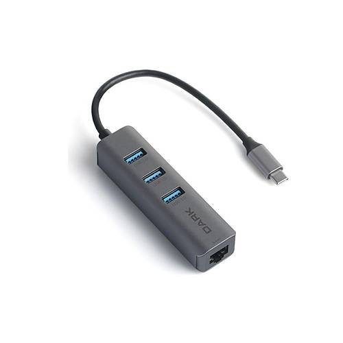 Dark USB Type-C - Ethernet ve USB 3.0 oklayc Adaptr