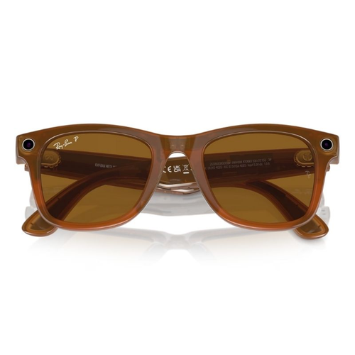 Ray-Ban Meta Wayfarer Akilli Gozluk Parlak Karamel Polarize Kahverengi RW4008