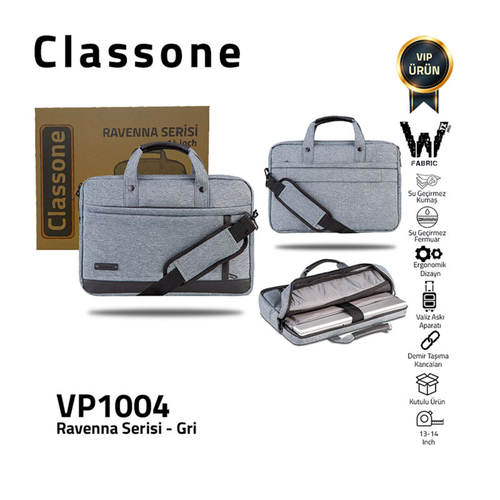 Classone Ravenna WTXpro Su Ge�irmez 14 Laptop �antas� Gri VP1004