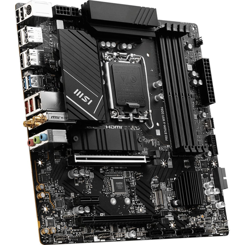 MSI PRO B760M-A WiFi DDR4 5333MHz (OC) PCI-E M.2 USB 3.2 HDMI DP 1x2.5G LAN WiFi 6E mATX Soket 1700