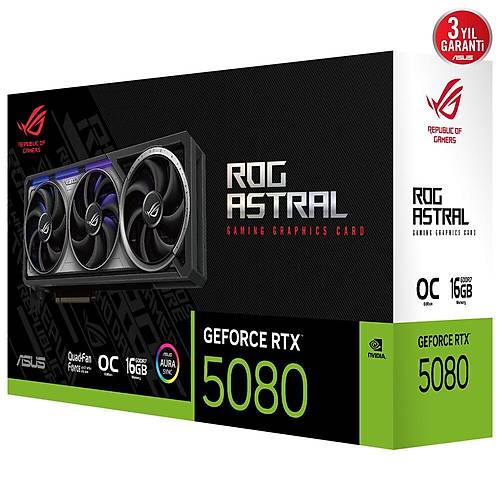 ASUS ROG Astral GeForce RTX 5080 16GB GDDR7 OC Edition Ekran Kart