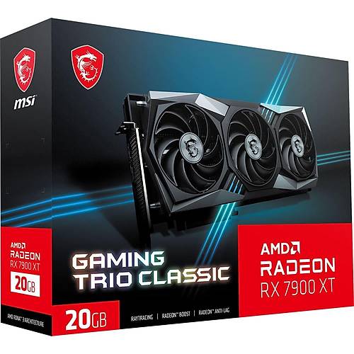 MSI Radeon RX 7900 XT Gaming Trio Classic 20G 20GB GDDR6X 256Bit PCIe 4.0 X16 (3xDP 1xHDMI) Ekran Kart