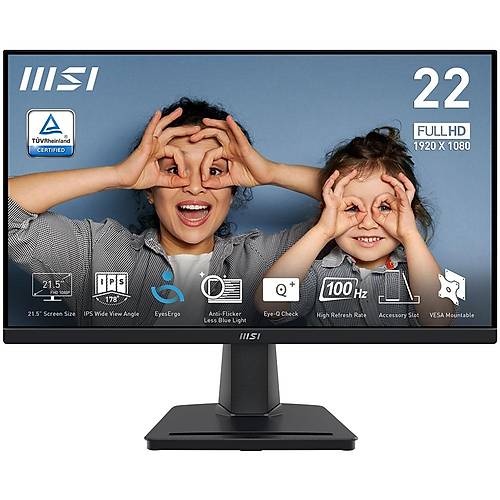 MSI PRO MP225 21.5 1920x1080 100Hz 1ms HDMI VGA Led Monitr