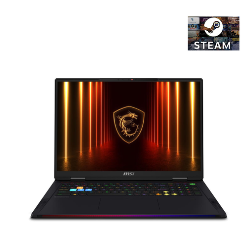 MSI Raider 18 HX AI A2XWJG-215TRUltra 9 285HX 64GB DDR5 4TB SSD 24GB RTX5090 GDDR7 18.0 UHD+ MiniLed 120Hz Windows 11 Home