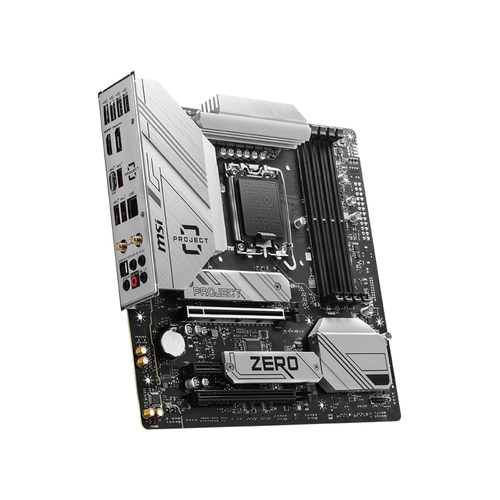 MSI B760M PROJECT ZERO DDR5 7800MHz (OC) PCI-E M.2 USB 3.2 HDMI DP 1x 2.5G LAN WiFi 6E mATX Soket 1700