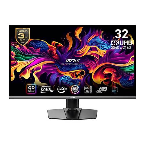 MSI MPG 321URX QD-OLED 31.5 3840x2160 240Hz 0.03 ms HDMI DP Type-C HDR 400 FreeSync Premium Pro Gaming Monitr