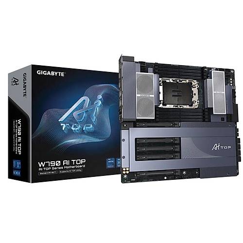 Gigabyte W790 AI TOP DDR5 5600MHz (O.C) M.2 DP Thunderbolt 10GbE Lan Wi-Fi 7 E-ATX Soket 4677 Anakart