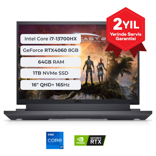 Dell G16 7630 i7-13700HX 64GB 1TB SSD 8GB RTX4060 140W 16 QHD+ 165Hz Ubuntu G16763013U64GB