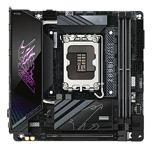 Gigabyte Z890I AORUS ULTRA DDR5 9200 MHz (OC) M.2 Thunderbolt Wi-Fi 7 USB 3.2 HDMI DP USB-C 2.5G LAN Mini-ITX Soket 1851