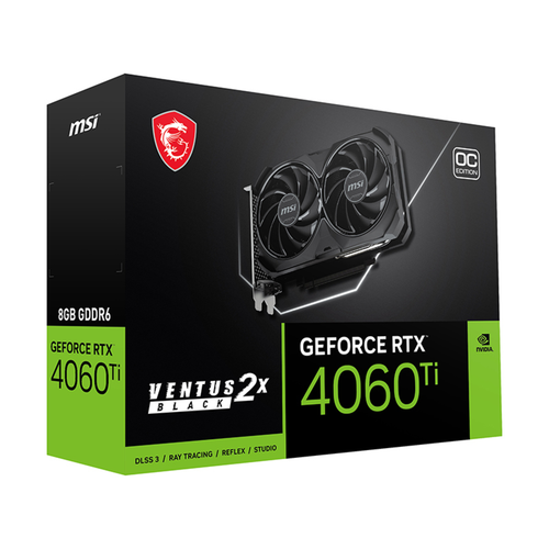 MSI GeForce RTX 4060 Ti VENTUS 2X BLACK 8G OC 8GB 128Bit DLSS 3 GDDR6