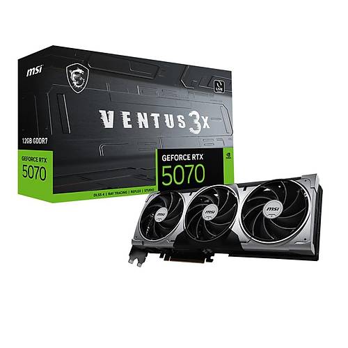 MSI GeForce RTX 5070 12G Ventus 3X 12GB GDDR7 192bit DX12 PCIe 5.0 (3xDP 1xHDMI) Ekran Kart