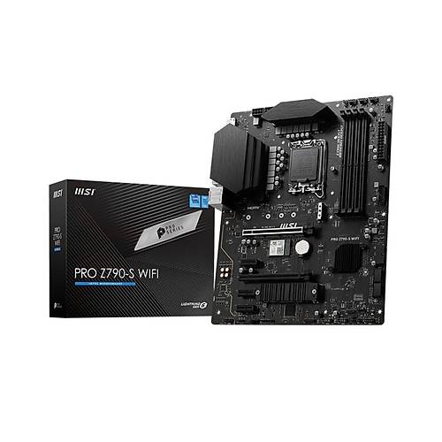 MSI PRO Z790-S WiFi DDR5 6600MHz (OC) PCI-E Gen 5 M.2 USB 3.2DP HDMI 1x2.5G LANWiFi 6E ATX Soket 1700