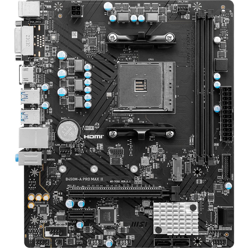 MSI B450M-A PRO MAX II DDR4 4133MHz (OC) DVI HDMI M.2 USB 3.2 2.5G LAN mATX AM4